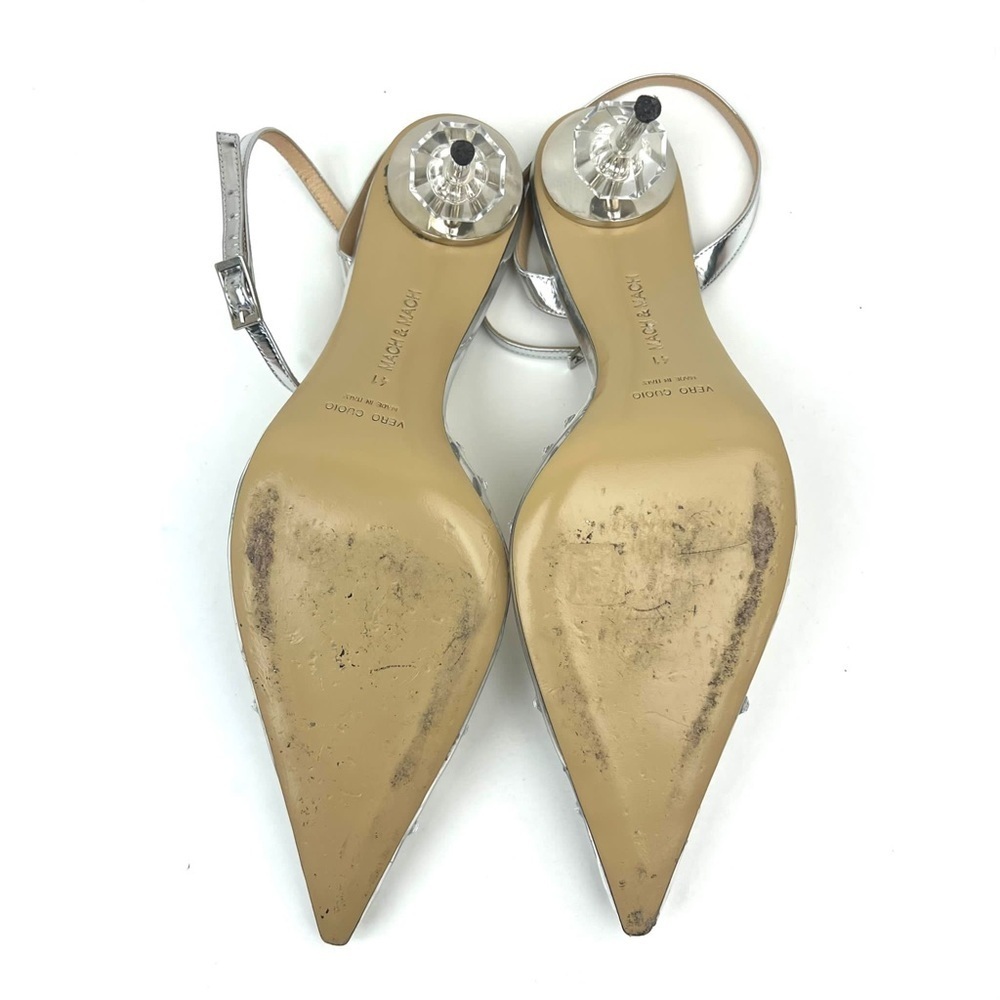 MACH & MACH Crystal Embellished Clear Ankle Strap Pump sz 11 - Picture 13 of 13